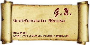 Greifenstein Mónika névjegykártya